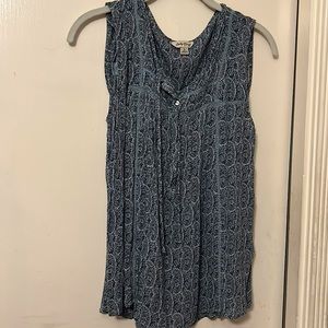 Lucky Brand Sleeveless Paisley Popover with Buttons size S